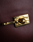 "Salvatore Ferragamo" Coin motif metal design leather hand bag