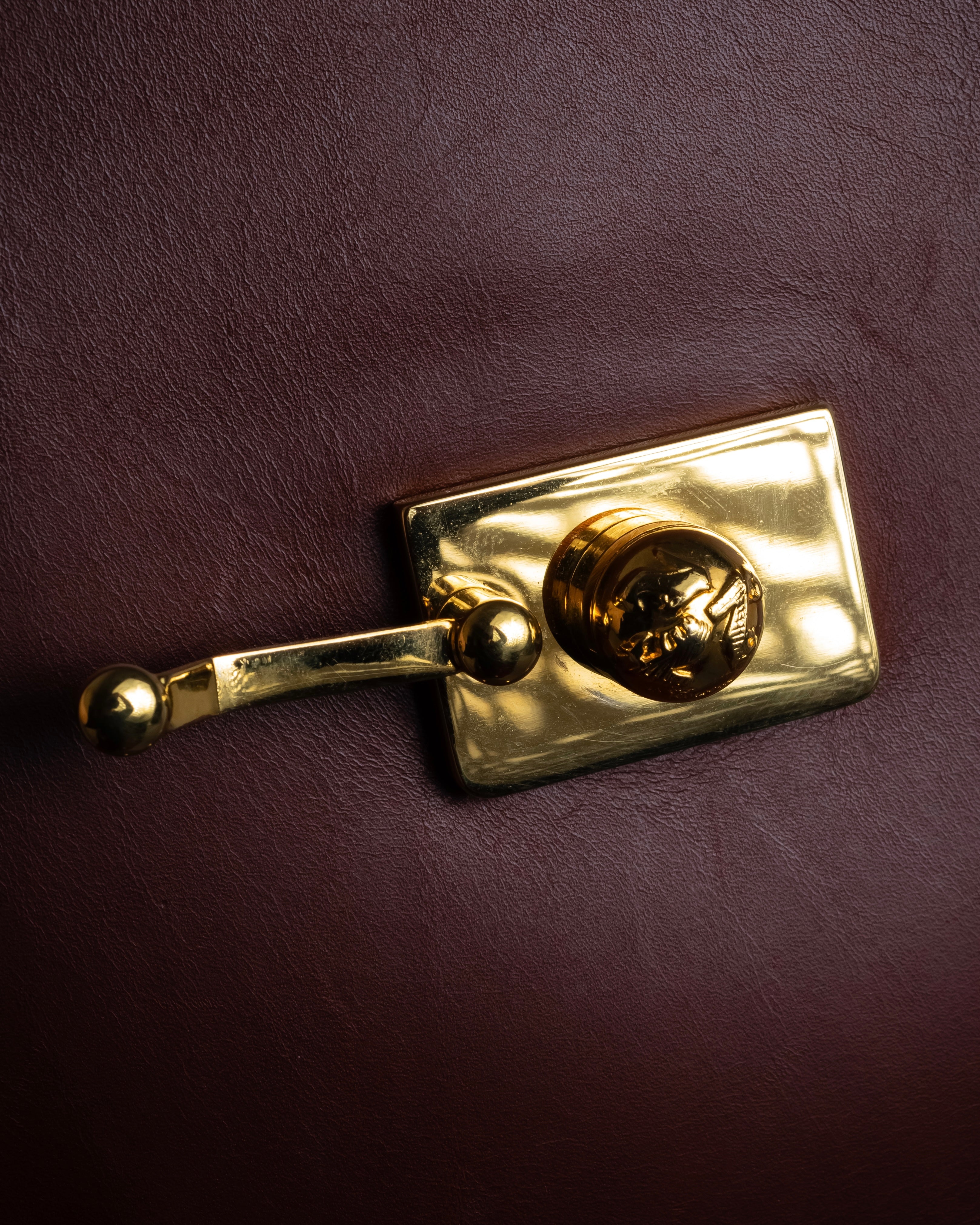 "Salvatore Ferragamo" Coin motif metal design leather hand bag