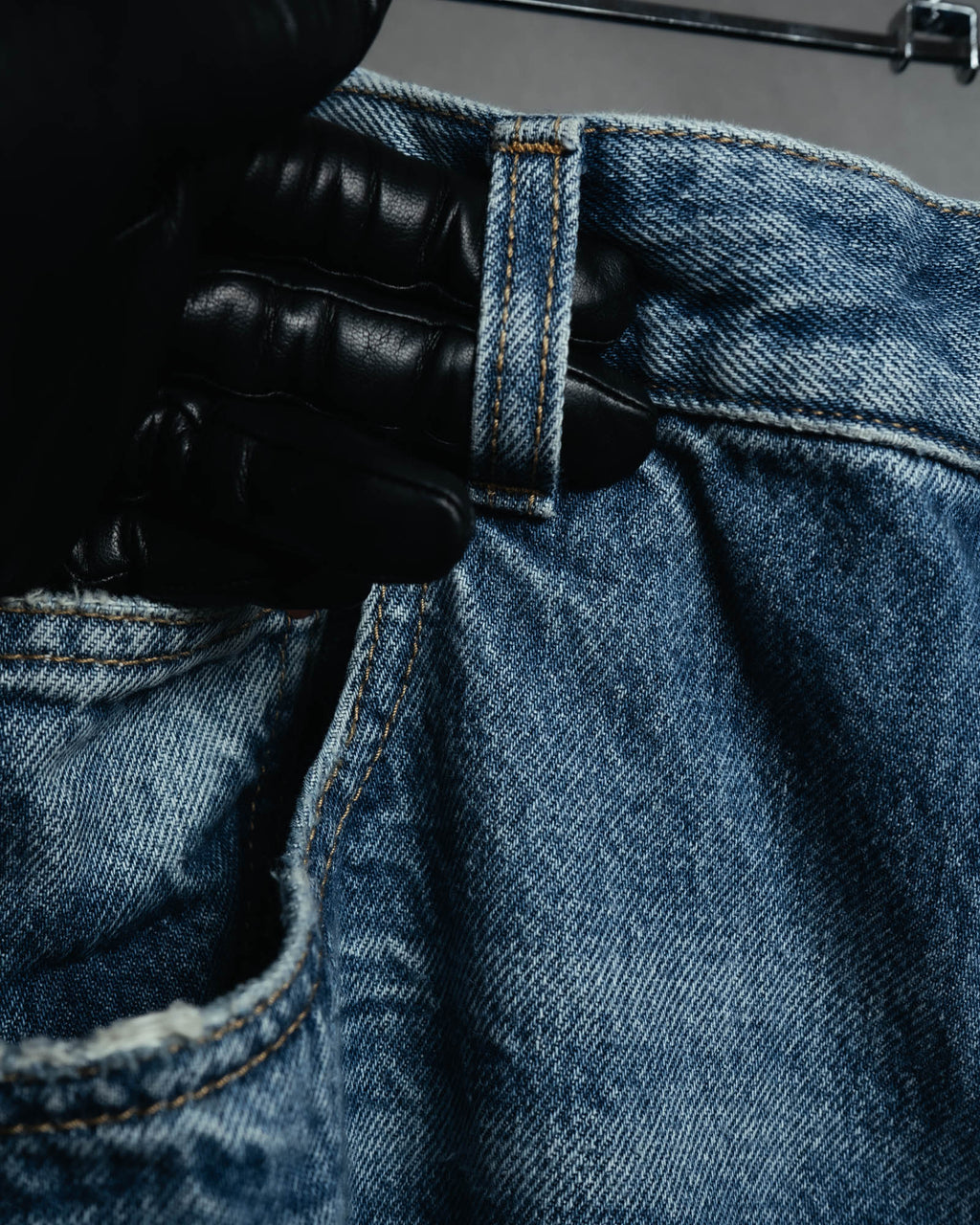 -SPECIAL- “SAINT LAURENT” 2023’s Long extreme baggy faded denim jeans