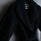 "Vintage large lapel design belted long gown coat"