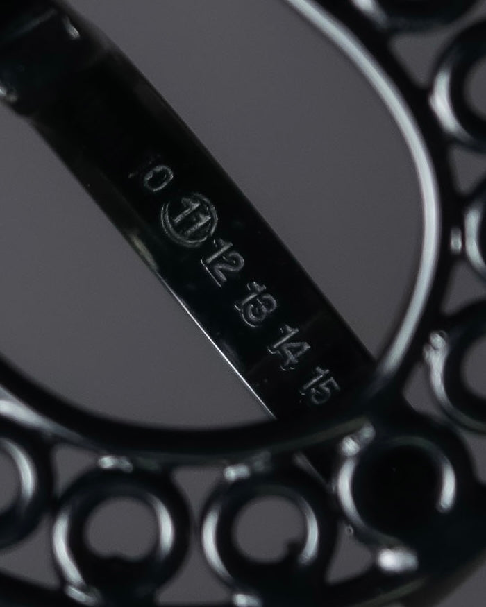 "Maison Martin Margiela" Black lacquered hollow double finger ring