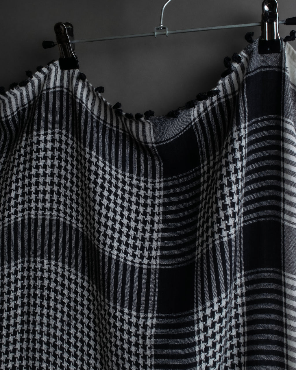 "Vintage houndstooth combination pattern large stole"