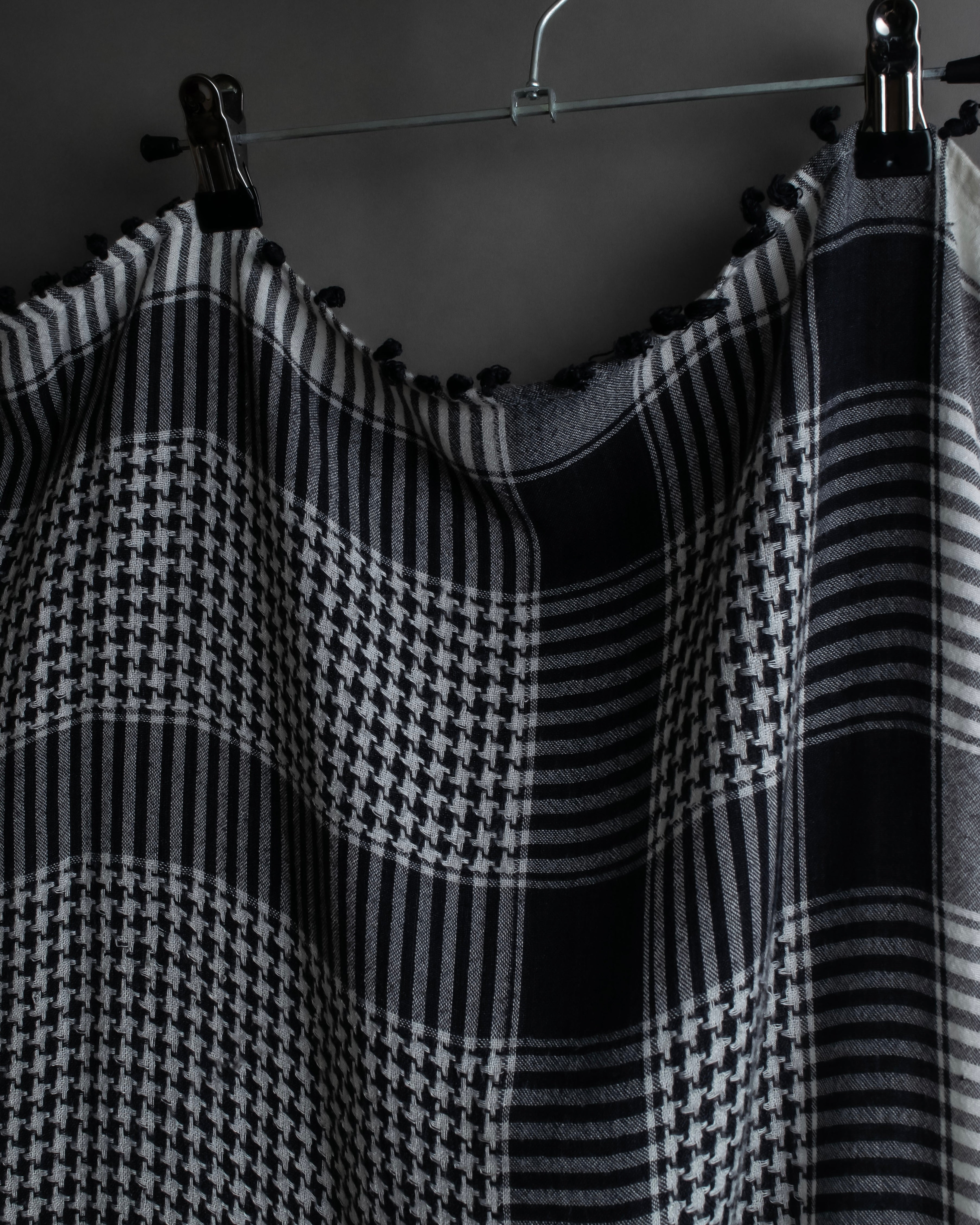 "Vintage houndstooth combination pattern large stole"