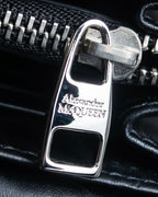 "Alexandar McQueen" Two-tone crystal clasp leather shoulder wallet