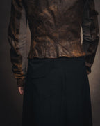 -SPECIAL- “Rick Owens” 00’s Washed lamb leather rib sleeve jacket