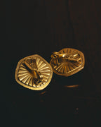 "Yves Saint Laurent" 80's-90's Sculptural black cabochon clip-on earrings
