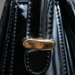 "BALLY" Trapezoid design patent leather one handle leather bag