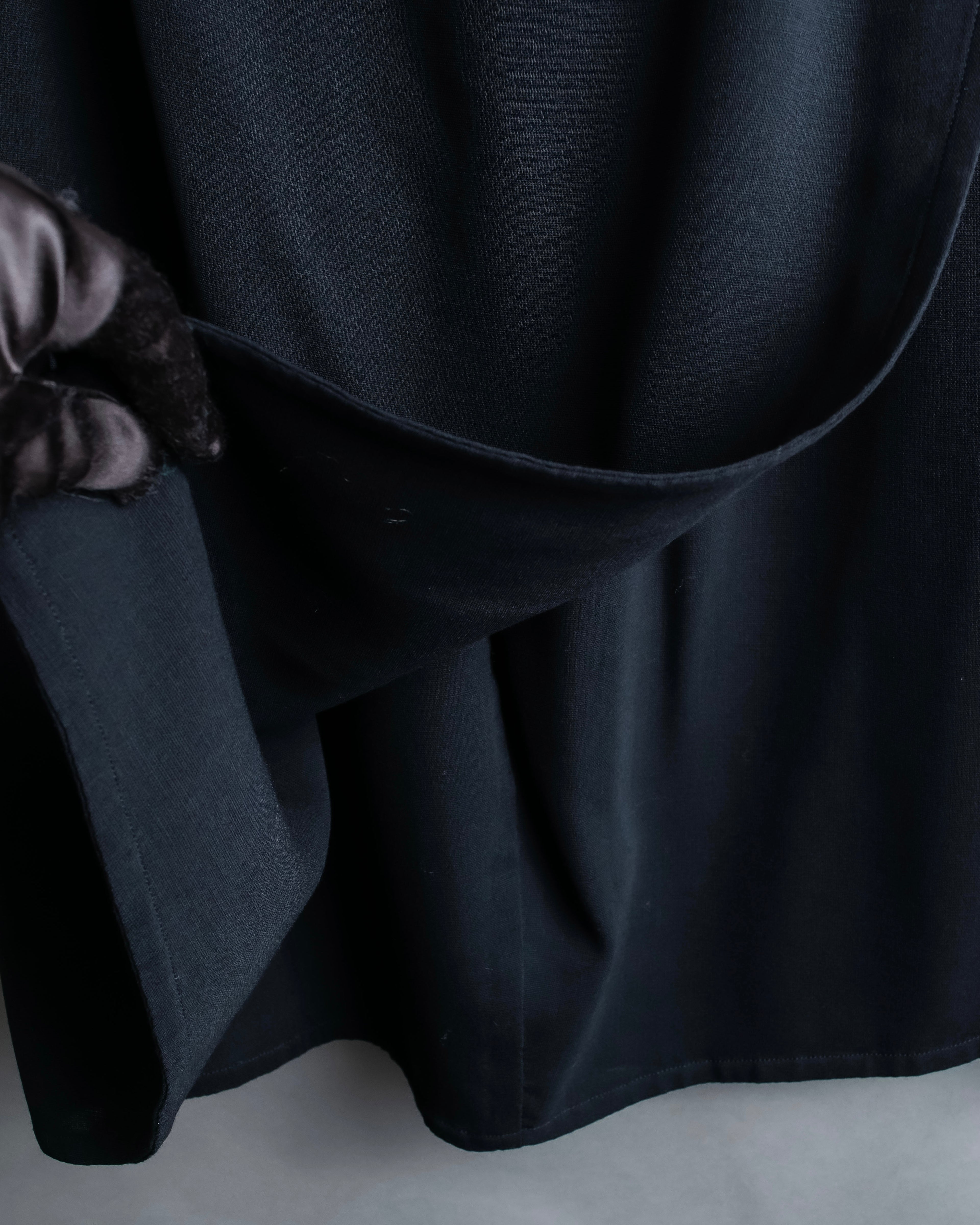 "HERMES" Button detailed flared midi skirt