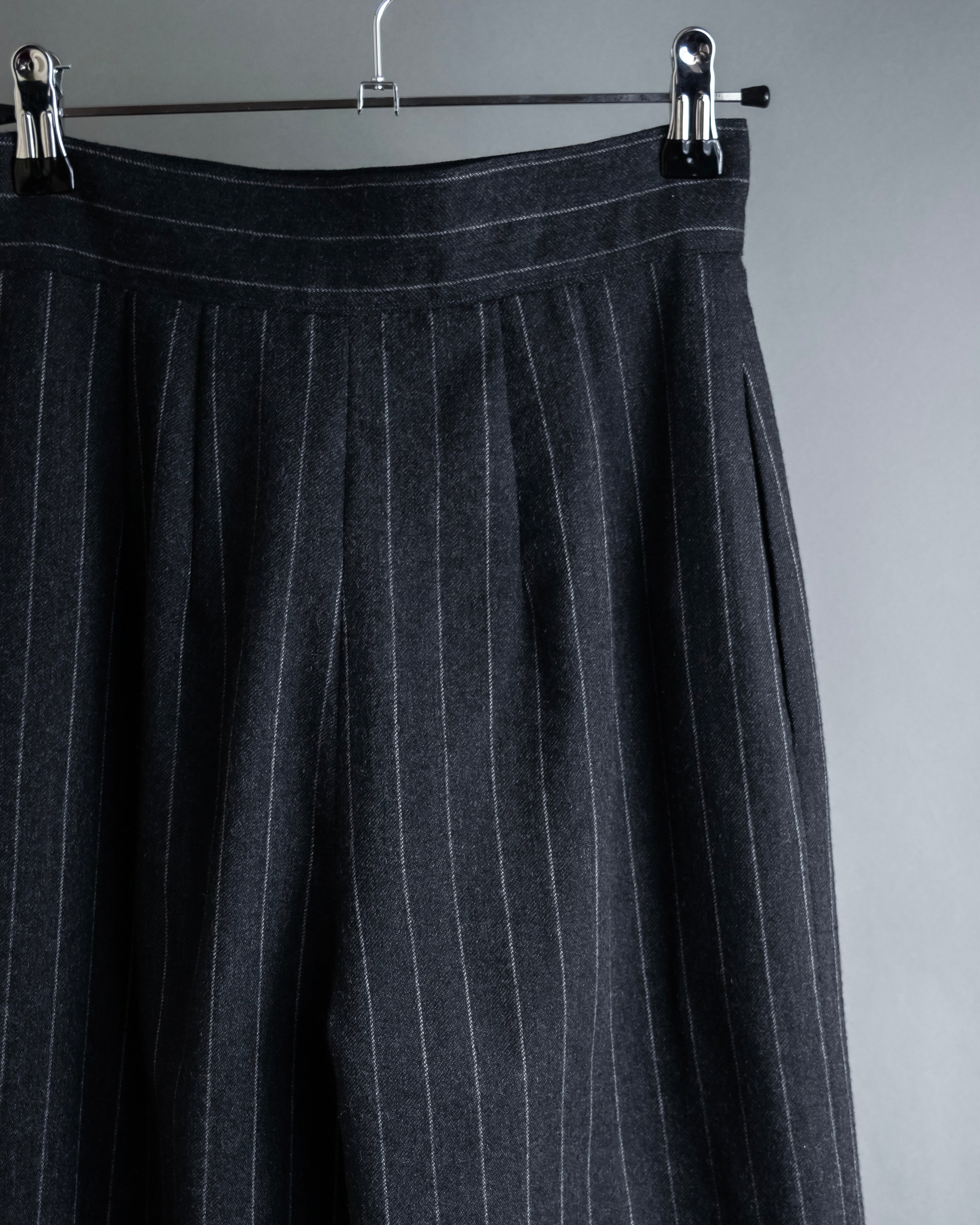 "BALENCIAGA" Side zipper design striped slacks