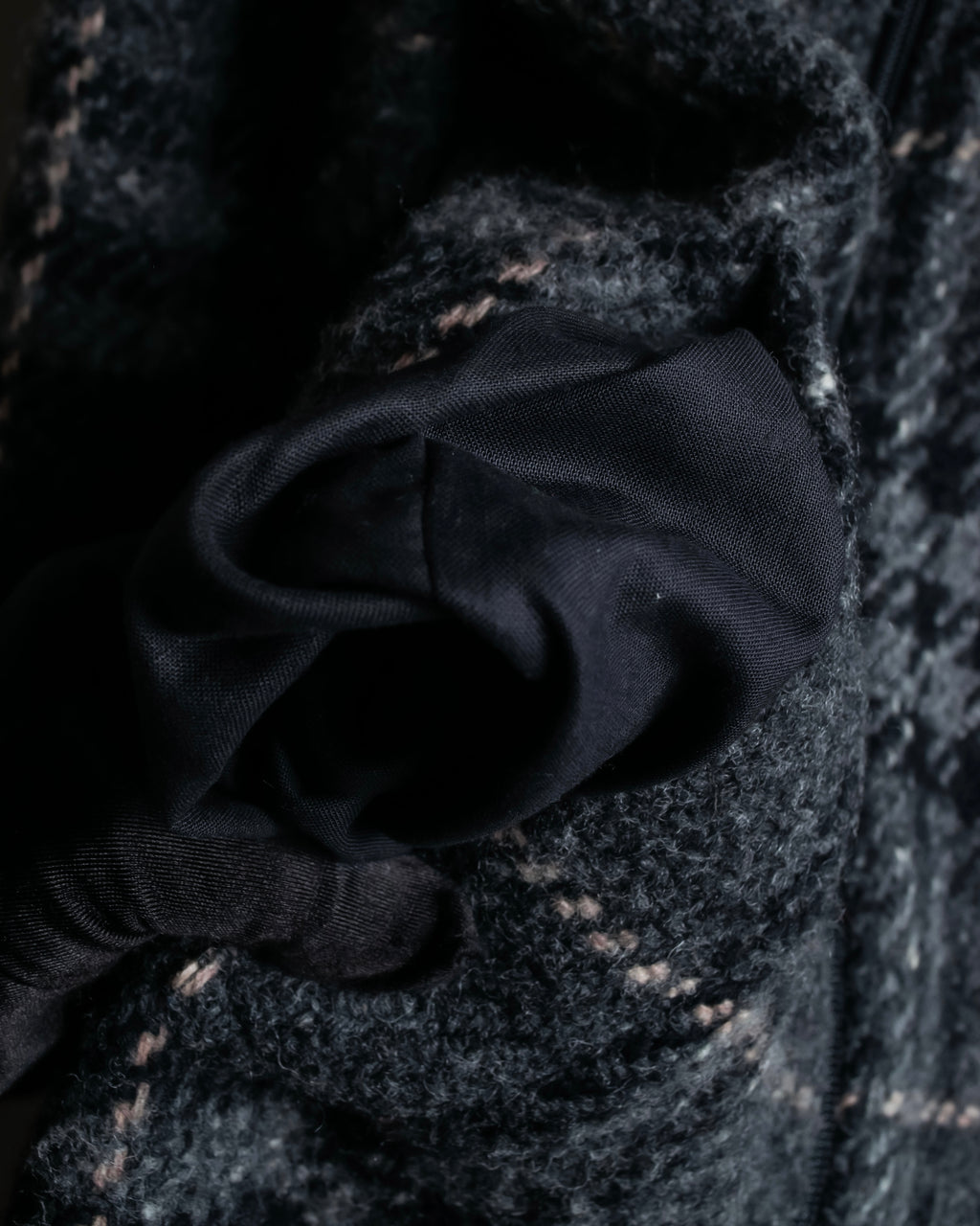 "BURBERRY" Check pattern double zipper hooded coat