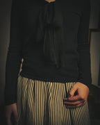 -SPECIAL- "CHANEL" 04AW Sheer bow-tie knit top