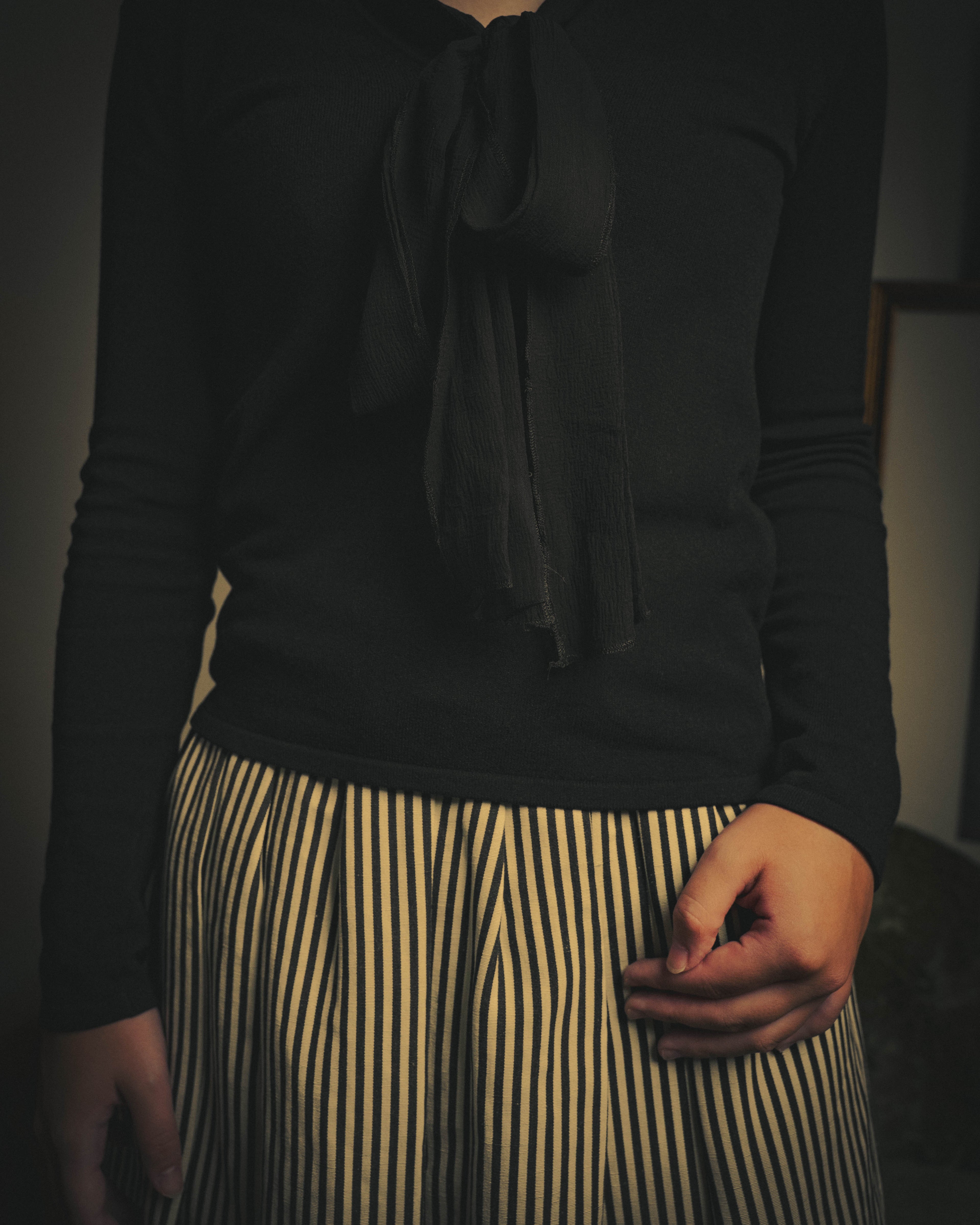 -SPECIAL- "CHANEL" 04AW Sheer bow-tie knit top