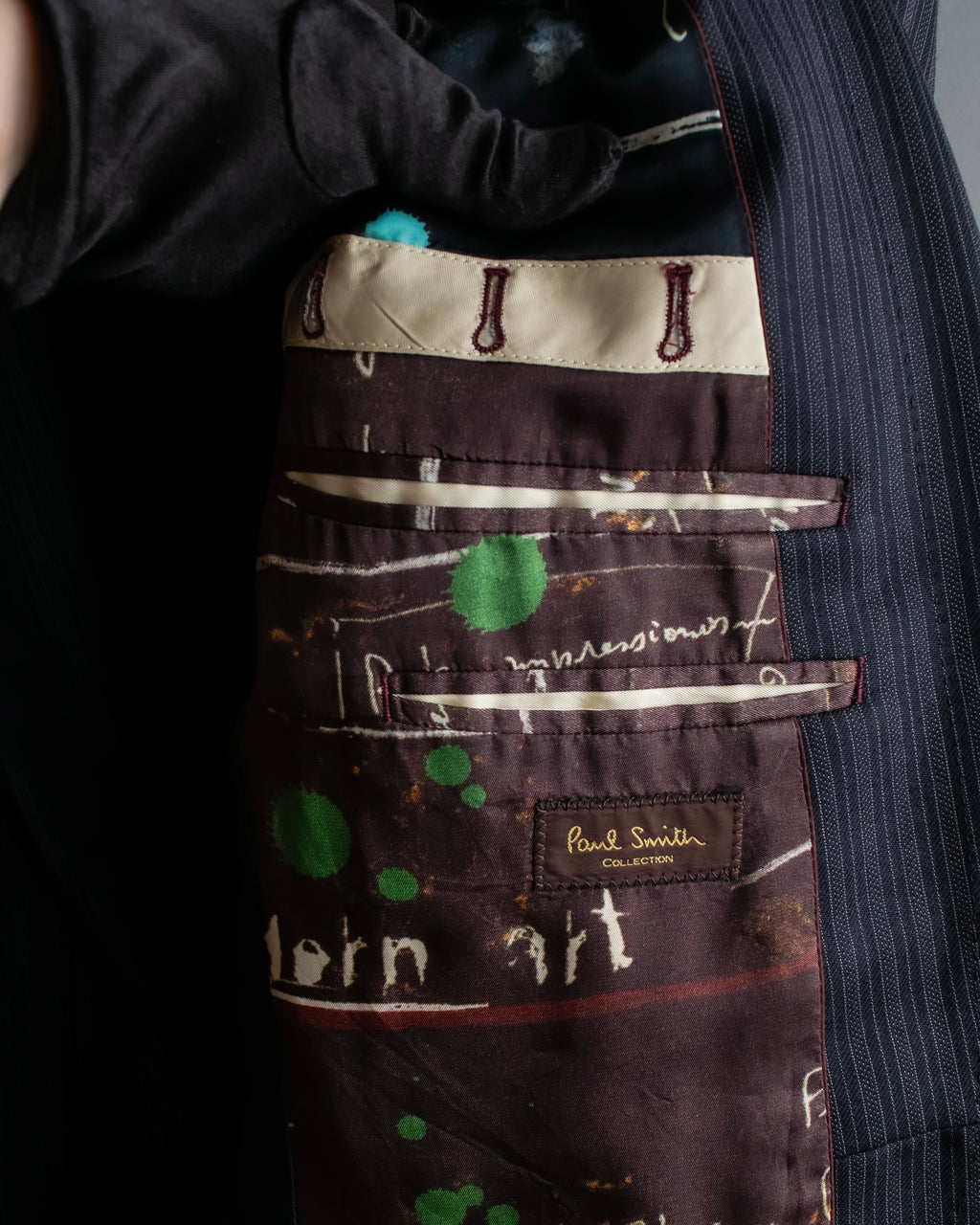 "PAUL SMITH" Satin-switched striped tailored jacket