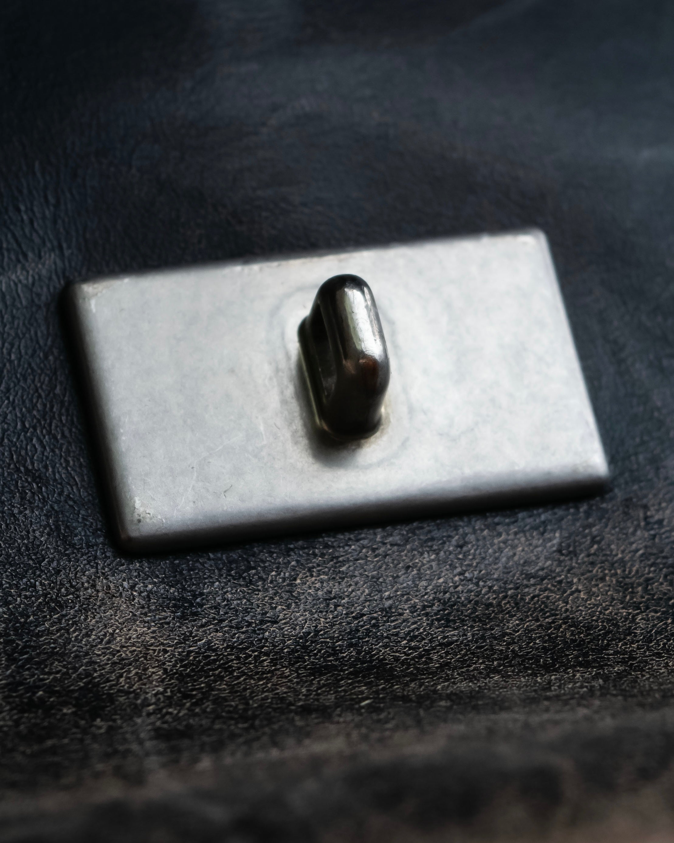 "PRADA" Aged metal parts design leather hand bag