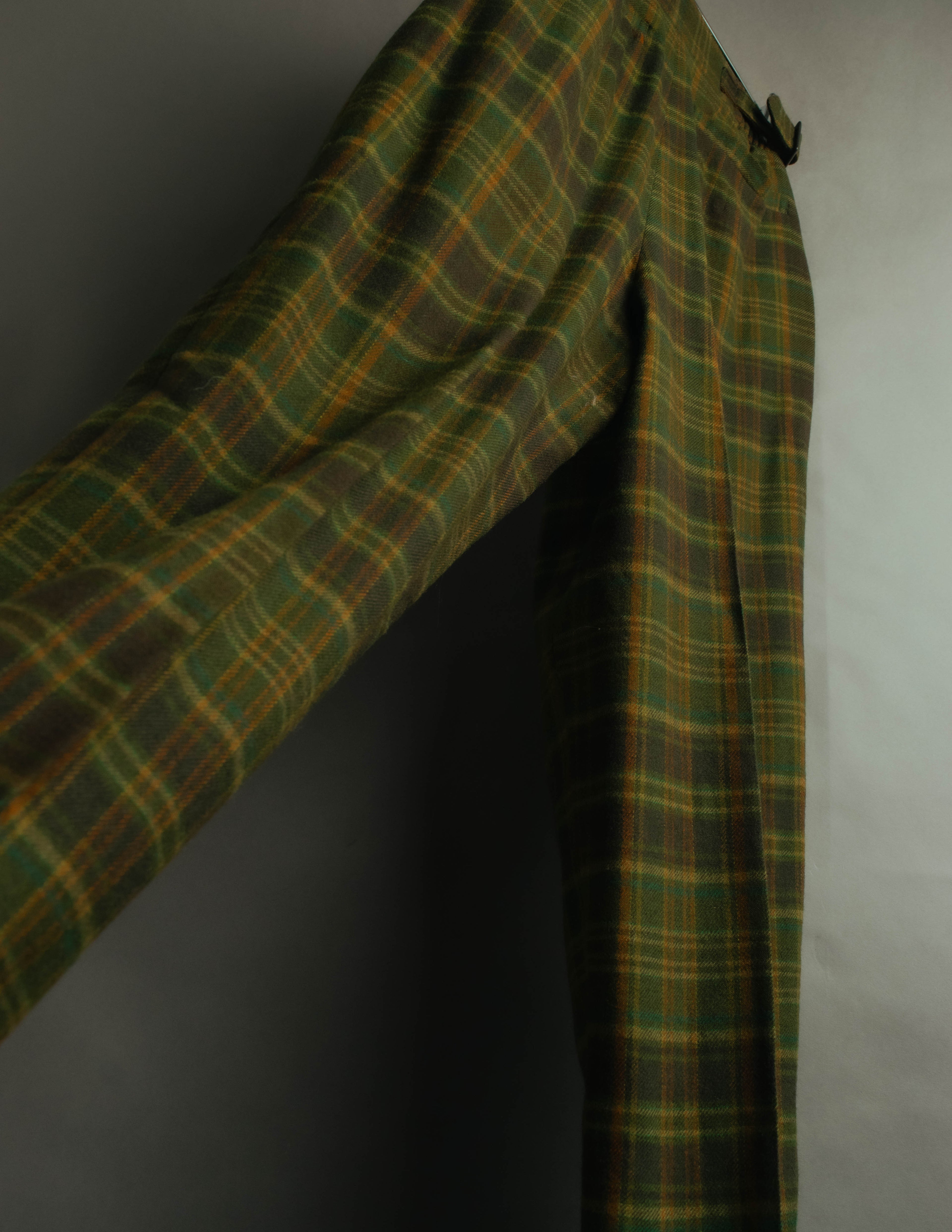 "Christian Dior" 80's-90's Wool plaid blouson and trousers set