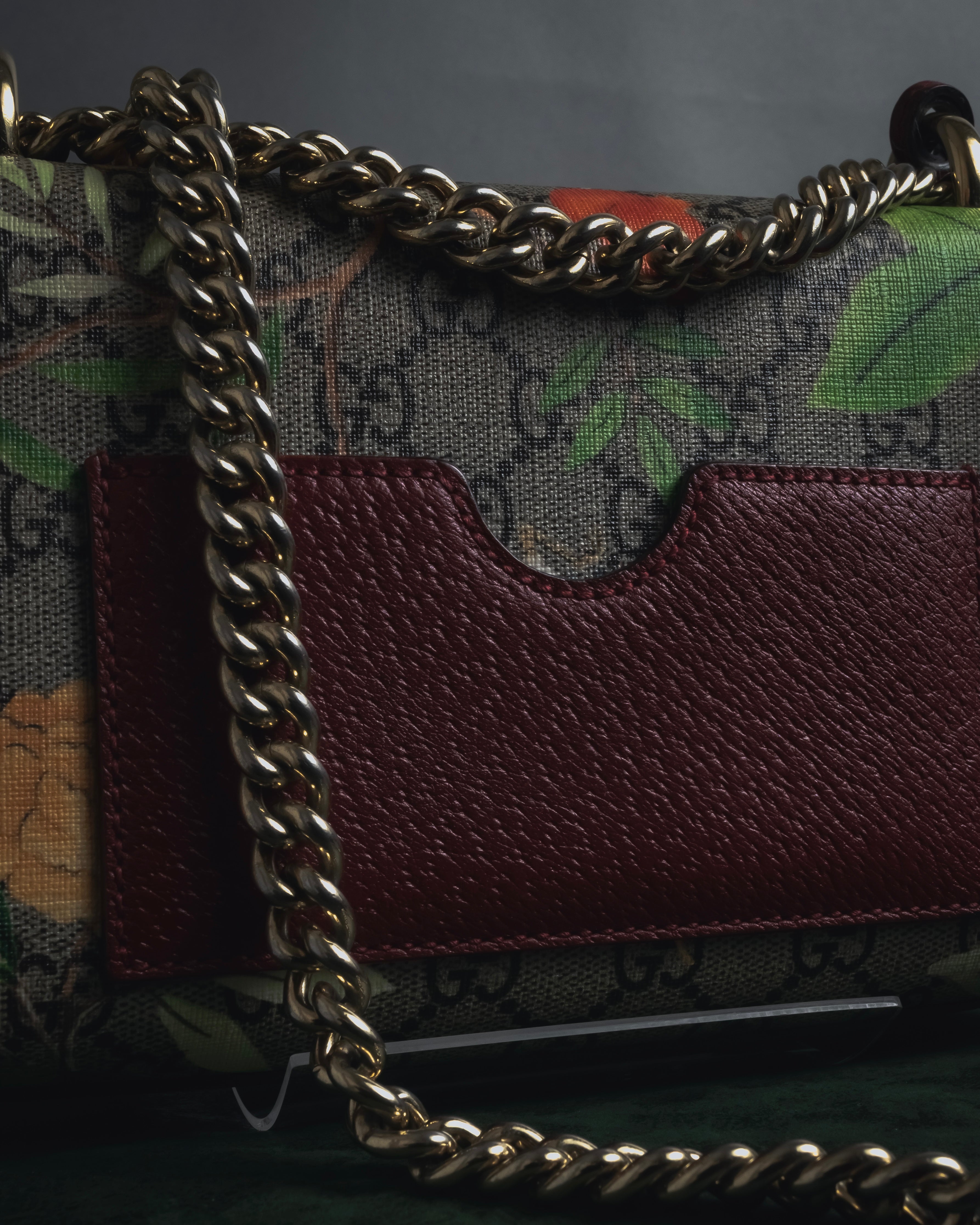 -SPECIAL- "GUCCI" Michele-era floral padlock design chain shoulder bag