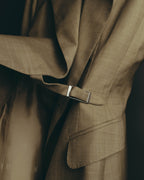 -SPECIAL- "HERMÈS" 90's-00's Wool silk tailored asymmetrical setup suit