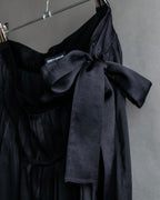 "ISSEY MIYAKE" Ribbon belt design pleats skirt