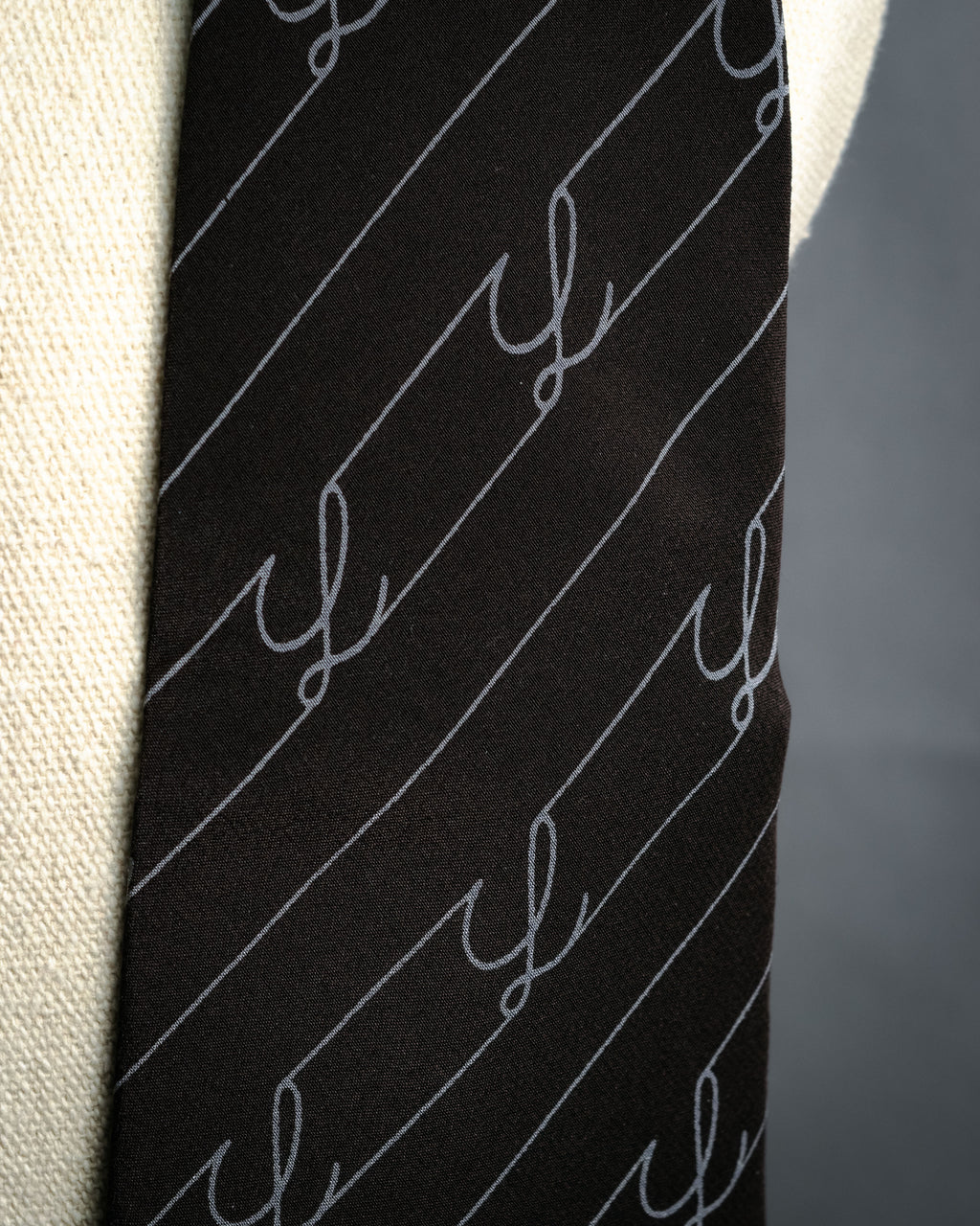 “LOEWE” 2000’s Script monogram silk tie
