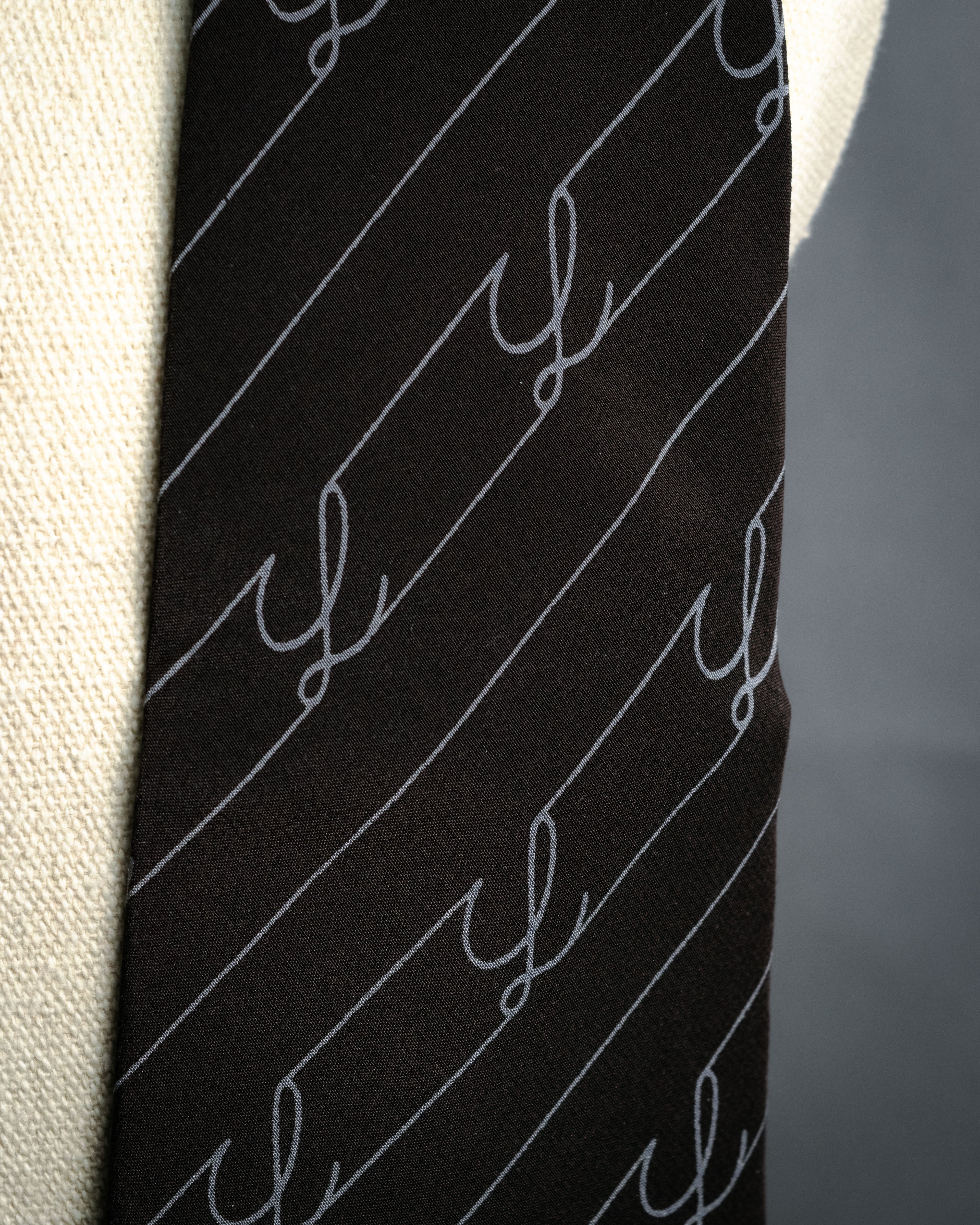 “LOEWE” 2000’s Script monogram silk tie