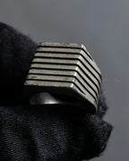 "MAISON MARGIELA" Square-shaped continuous design silver ring