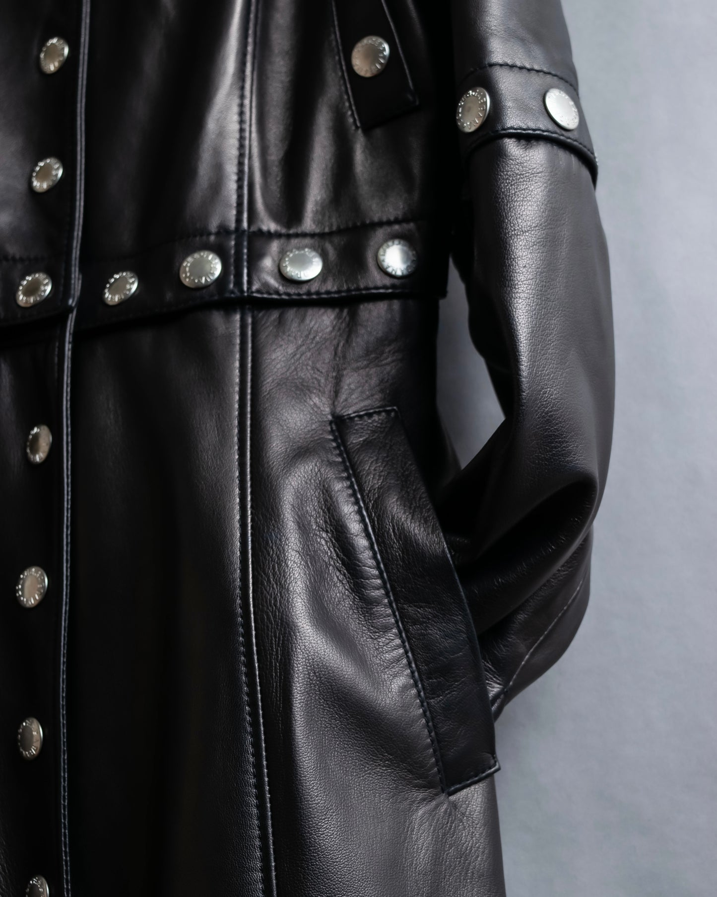 "Dolce & Gabbana" Silver stud design leather 2way coat