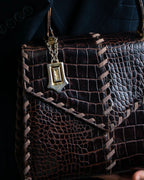 "YVES SAINT LAURENT" Crocodile pattern stitching handbag