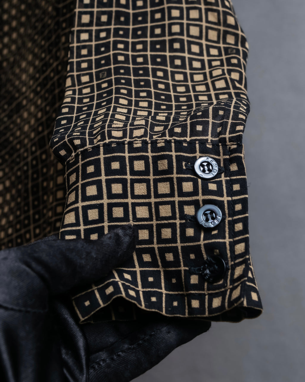 "FENDI" Geometric pattern logo printed shirt