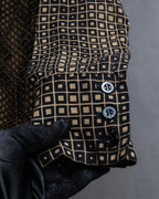 "FENDI" Geometric pattern logo printed shirt