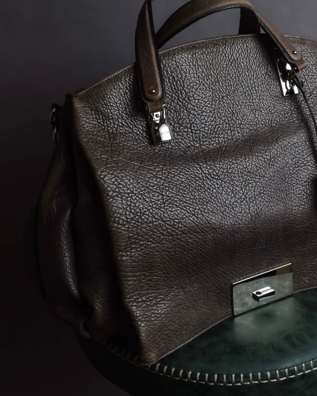 "CELINE" Softly structured leather city bag