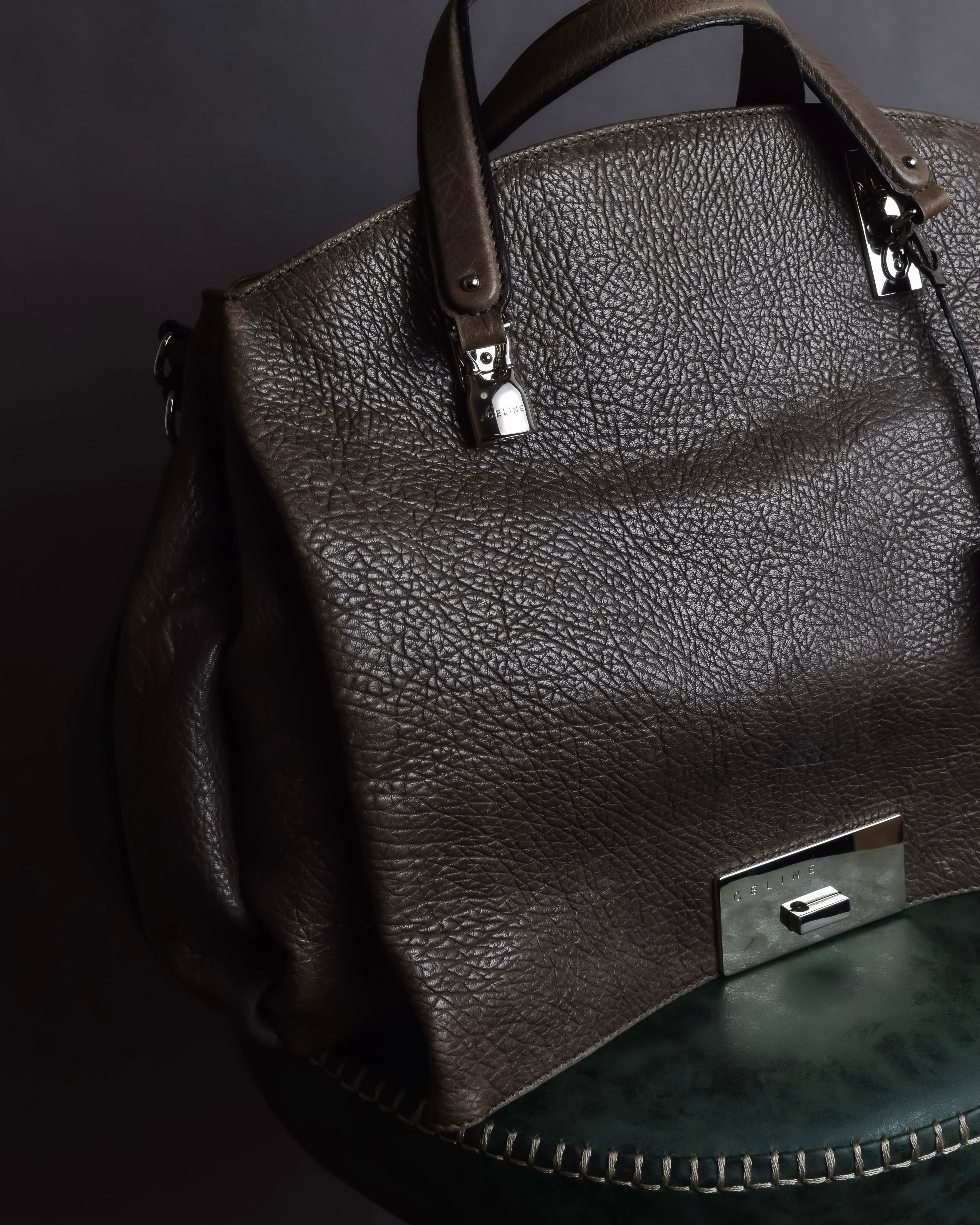 "CELINE" Softly structured leather city bag