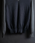 "Maison Martin Margiela" 2008SS two-tone V-neck knit
