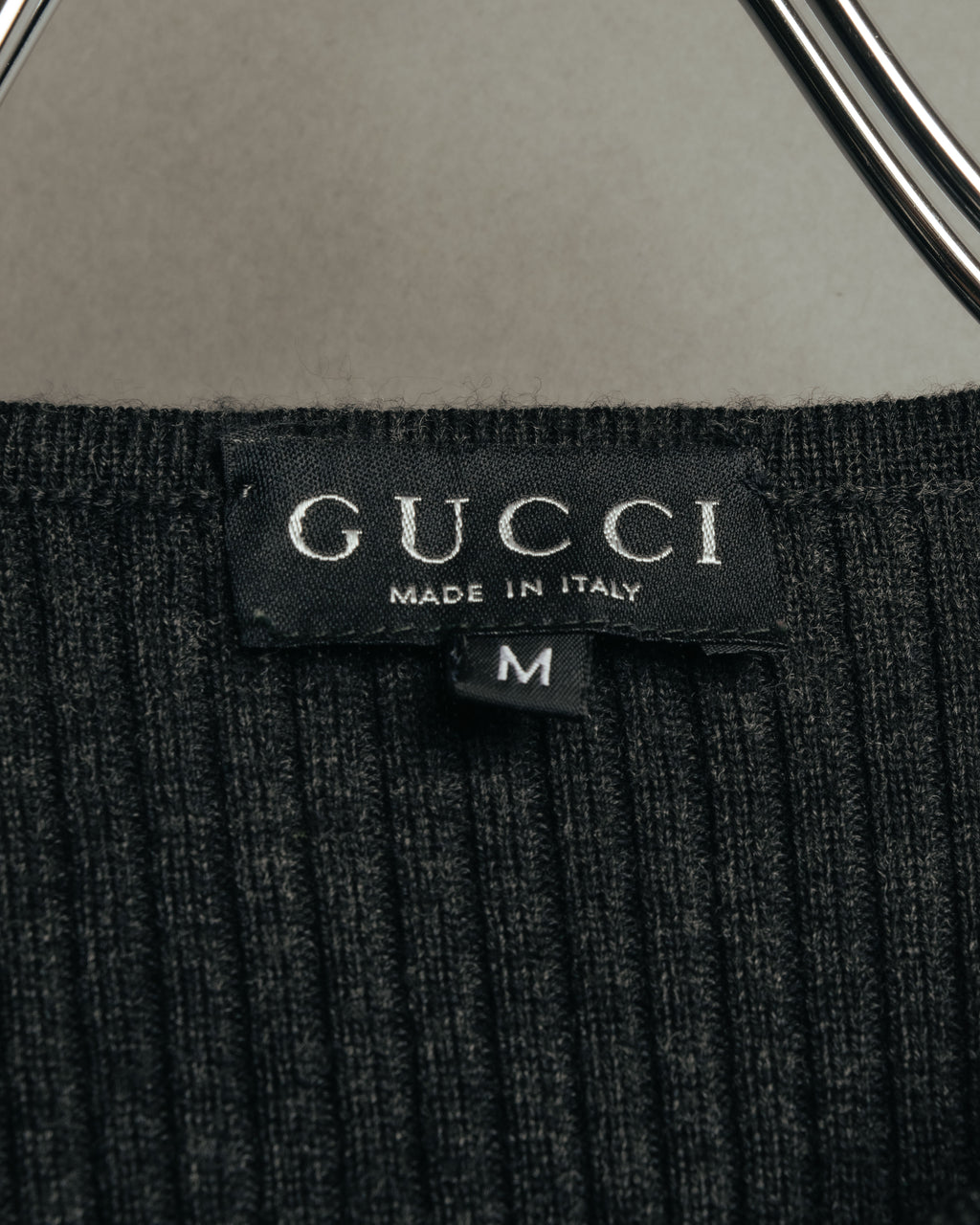 “GUCCI” 90’s-00’s Ribbed knit cardigan with gold buttons