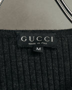 “GUCCI” 90’s-00’s Ribbed knit cardigan with gold buttons