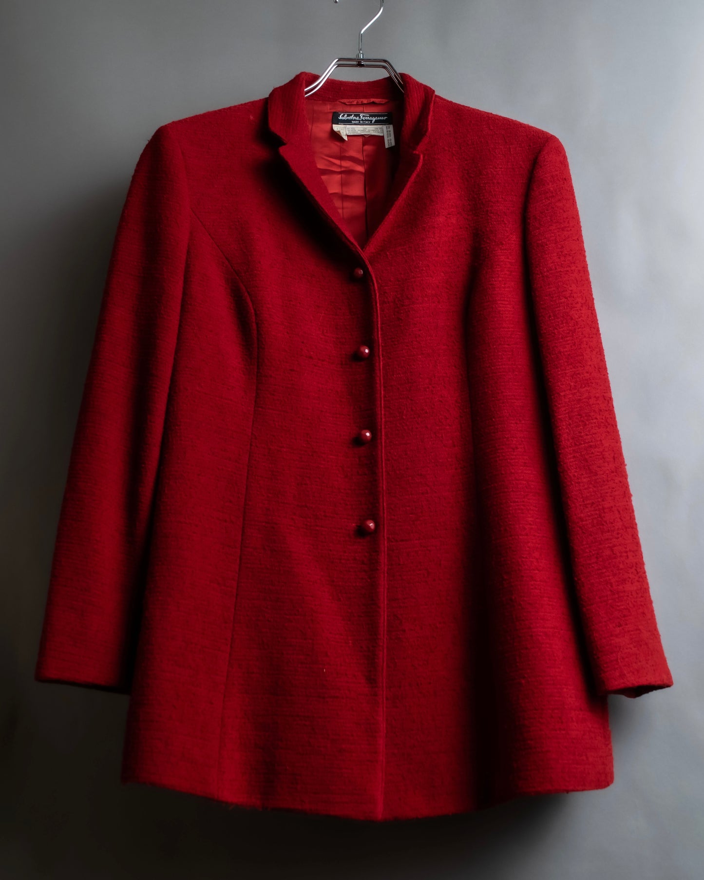 "Salvatore Ferragamo" Vivid red color wool mix tailored jacket