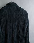 "ISSEY MIYAKE" Pleated vertical line shirt jacket