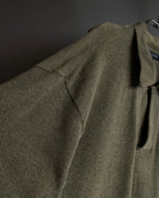 "Vintage herringbone long sleeve polo shirt"