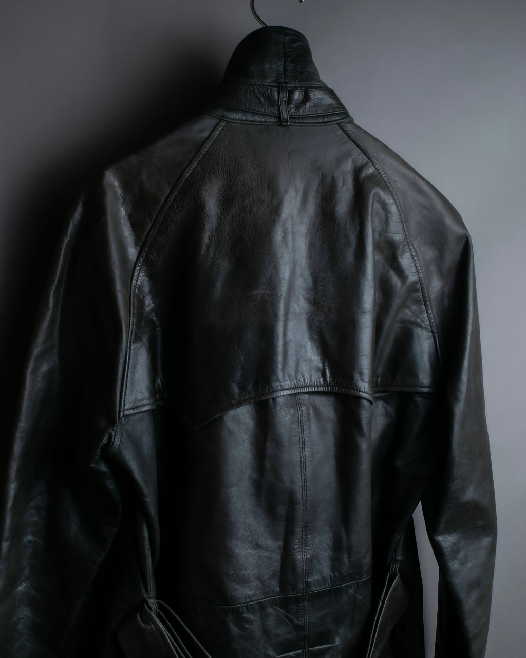 "PAUL SMITH" Military detail double-breasted sheepskin leather coat