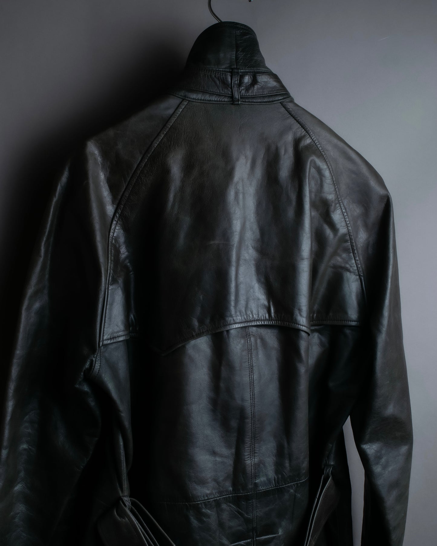 "PAUL SMITH" Military detail double-breasted sheepskin leather coat