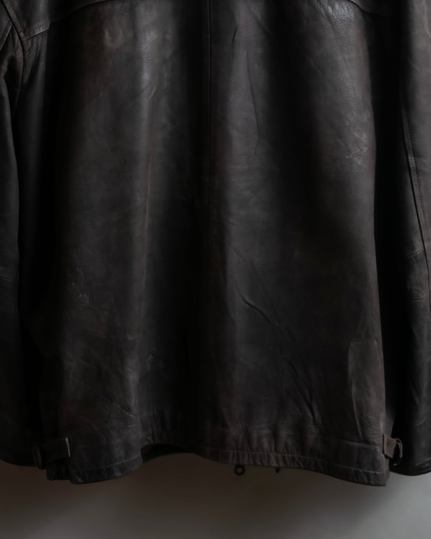 "Vintage oversized zip up leather jacket"