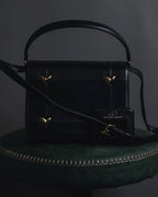 -SPECIAL- "VALENTINO GARAVANI" 90’s-00’s V corner hardware leather top handle bag