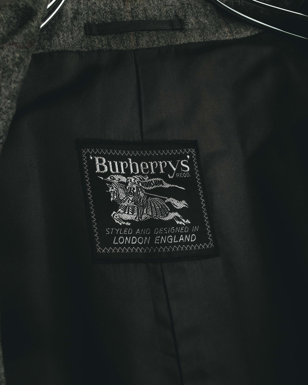 “Burberrys” 80’s Bedford wool balmacaan coat