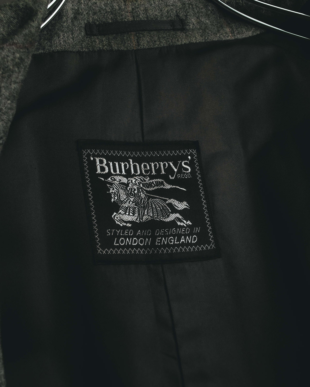 “Burberrys” 80’s Bedford wool balmacaan coat