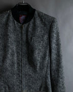 "John Galliano" Herringbone weave short length zip blouson