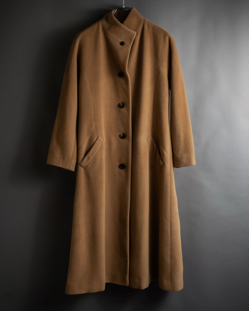 "ISSEY MIYAKE" 03AW Angora wool blend flared silhouette coat