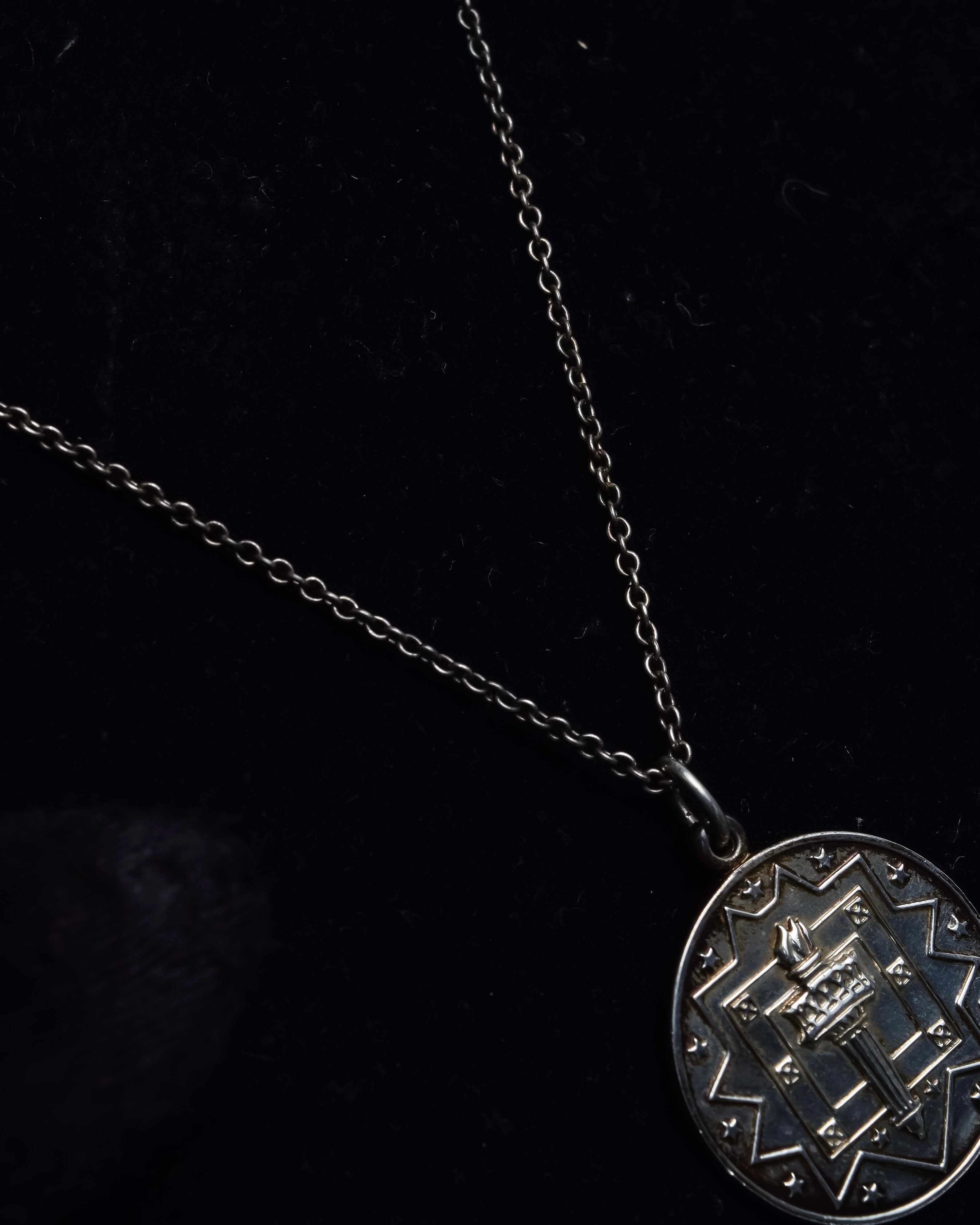 "Tiffany&Co" Olympic torch motif sterling silver necklace