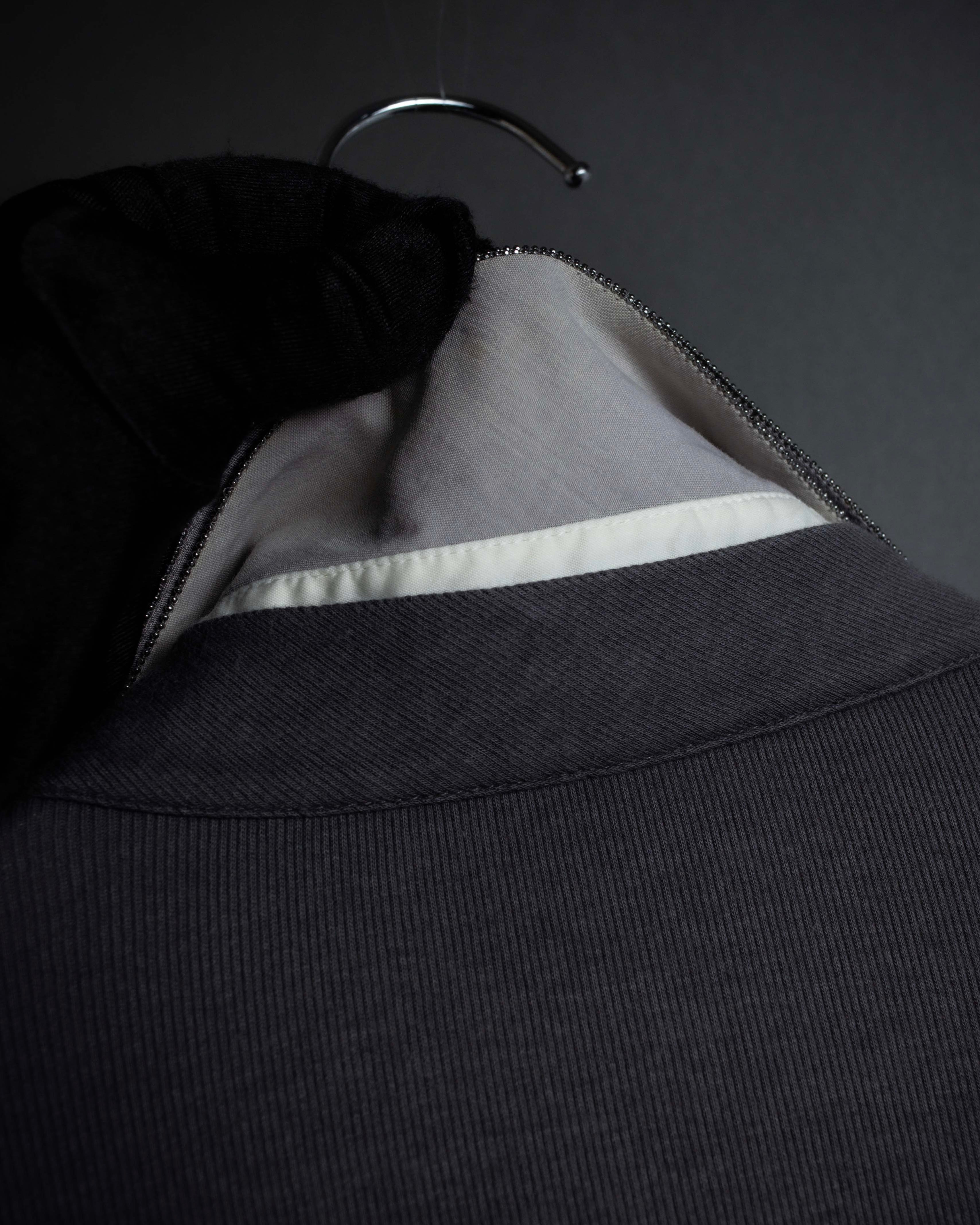 "BRUNELLO CUCINELLI" Layered shirt docking design knit pullover