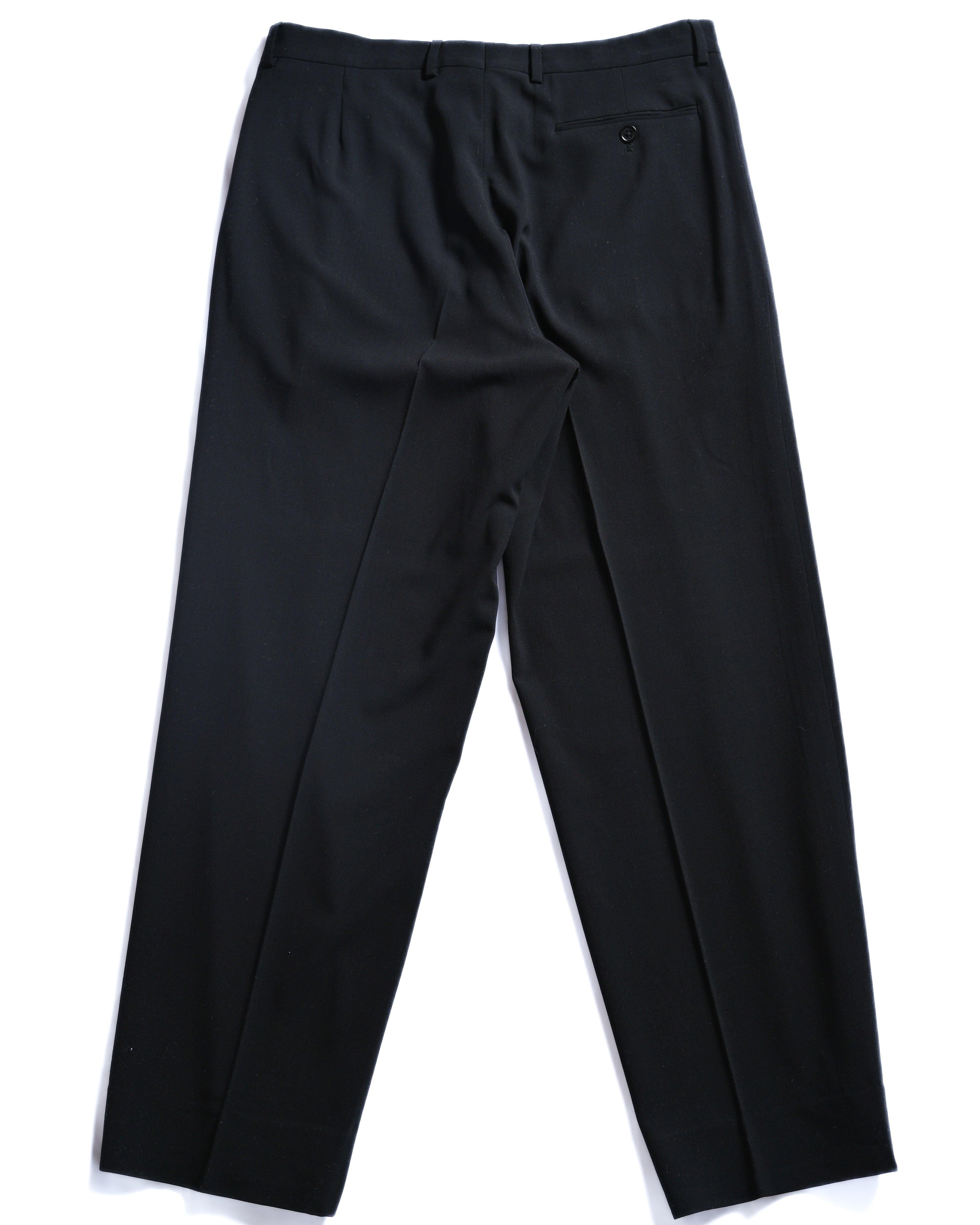 GIORGIO ARMANI/ Virgin Wool Straight Trousers Black