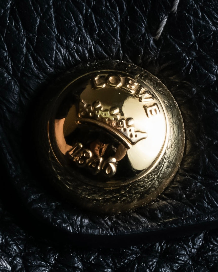 "LOEWE" Flap pocket design ostrich leather bag