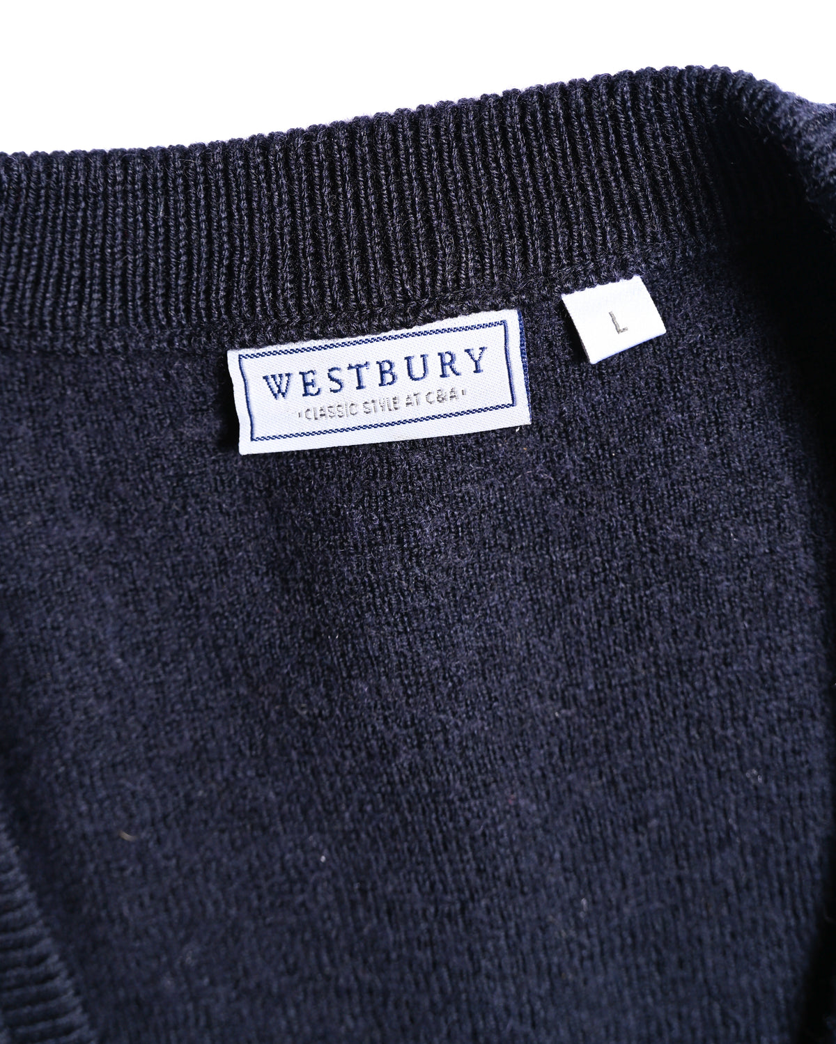 WESTBURY /Vintage Classic Check Patterned Knit Vest Navy